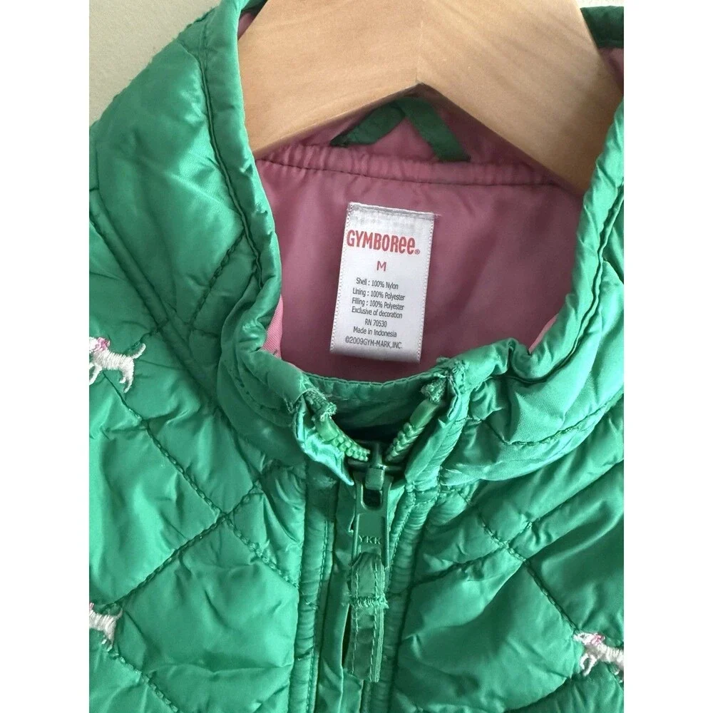 Gymboree Girls Puffer‎ Quilted Dog Size Medium 7-8 HTF Smart Girls Rule Vintage
